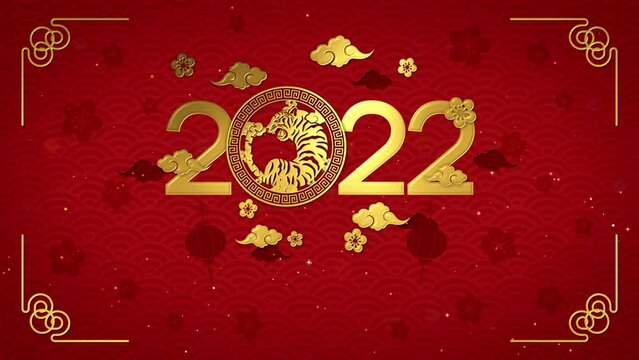 Chinese new year 2022 with chinese zodiac year of the tiger