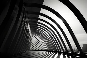 Abstract modern architecture background, black and white. 3D rendering.