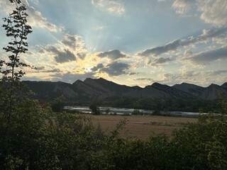 sunset view in the mountains