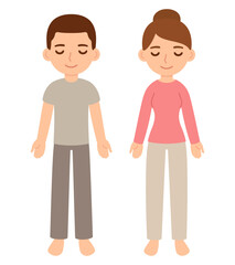 Man and woman in Shavasana meditation