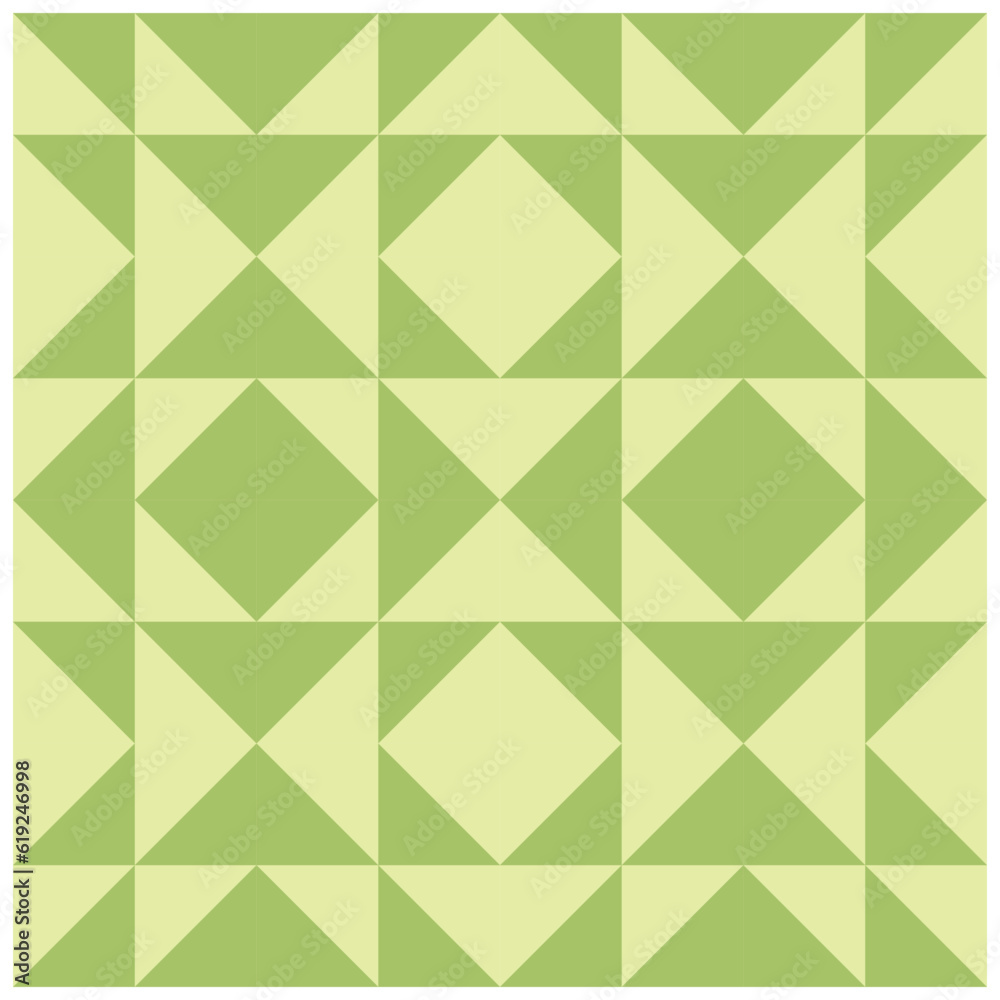 Poster green triangle isolated on a light green background. abstract background with triangle pattern