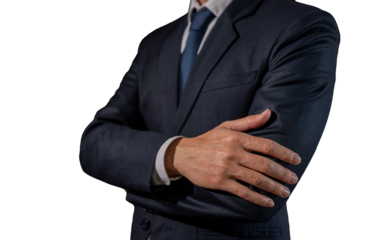 confident businessman investor, Explore the confidence and determination man crossed arms, ambition corporate executive, lawyer banker, consultant ,png , businessman wearing suit standing arms crossed