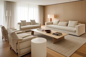 Fototapeta premium cozy living room with natural lighting and comfortable furniture