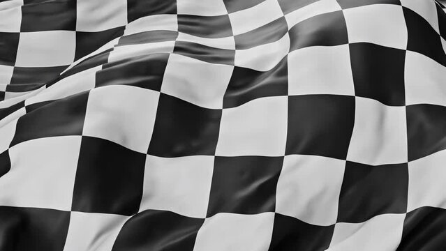Checkered race flag. Seamless looped video background, footage
