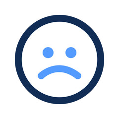 sad outline color icon