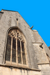 Fototapeta na wymiar Charente-Maritime - Saint-Just-Luzac - Eglise Saint-Just - Partie extérieure Sud au niveau du transept