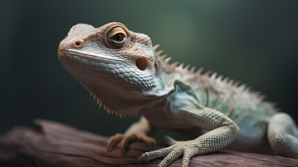 Obraz premium close up of iguana lizard reptile animal green generative ai