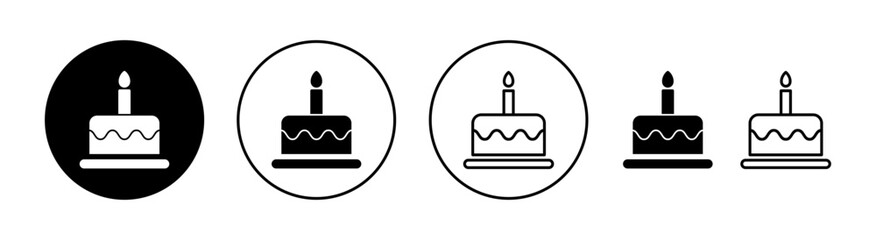Cake icon set  for web and mobile app. Cake sign and symbol. Birthday cake icon