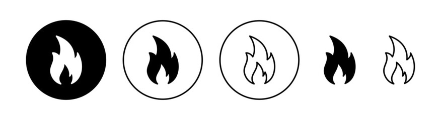 Fire icon set for web and mobile app. fire sign and symbol