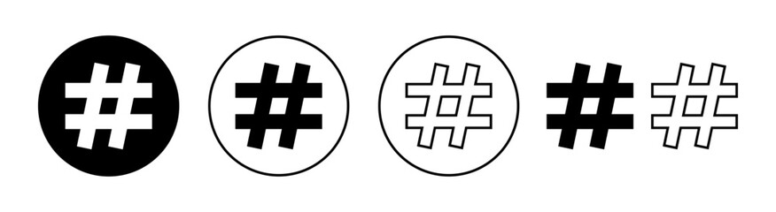 Hashtag icon set for web and mobile app. hashtag sign and symbol