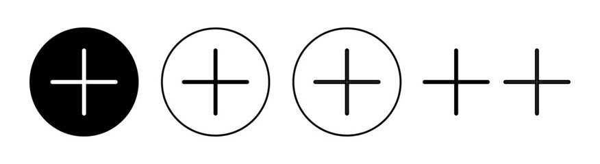 Plus Icon set for web and mobile app. Add plus sign and symbol