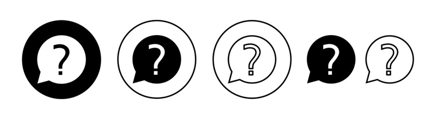 Question icon set for web and mobile app. question mark sign and symbol