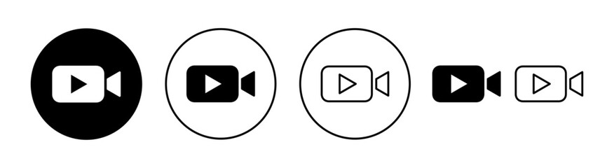 Video icon set for web and mobile app. video camera sign and symbol. movie sign. cinema