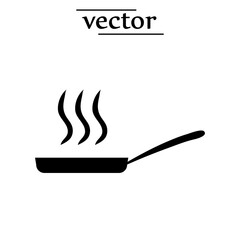 frying pan icon design flat illustration on white background..eps