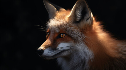 Fototapeta premium red fox animal in the wildlife mammal wild generative ai