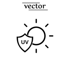 UV protection icon design. vector flat illustration on white background..eps