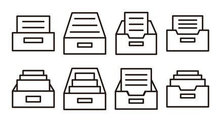 Archive folders icon set illustration. Document vector icon. Archive storage icon.