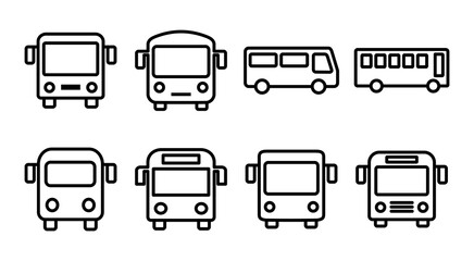 Bus icon set illustration. bus sign and symbol. transport symbol
