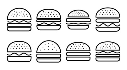 Burger icon set illustration. burger sign and symbol. hamburger