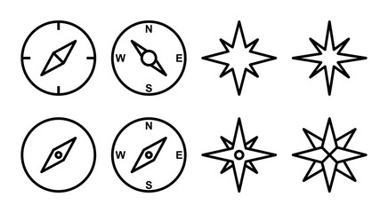 Compass icon set illustration. arrow compass icon sign and symbol