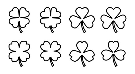 Fototapeta premium Clover icon set illustration. clover sign and symbol. four leaf clover icon.