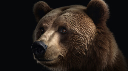 Fototapeta premium brown bear portrait animal wild grizzly generative ai