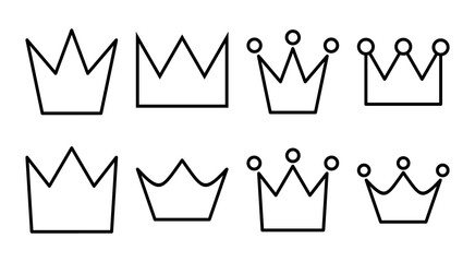 Crown icon set illustration. crown sign and symbol