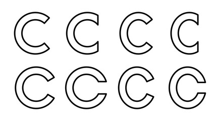 Copyright icon set illustration. copyright sign and symbol