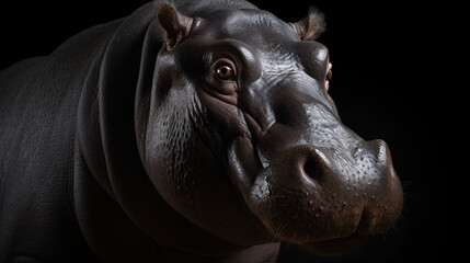 hippopotamus hippo animal mammal wildlife generative ai - obrazy, fototapety, plakaty