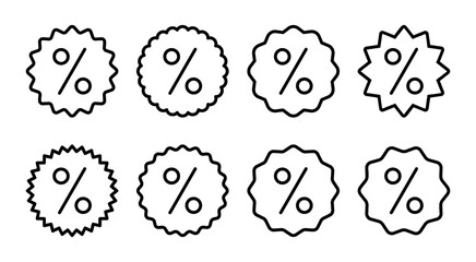 Discount icon set illustration. Discount tag sign and symbol