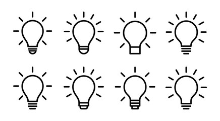 Lamp icon set illustration. Light bulb sign and symbol. idea symbol.