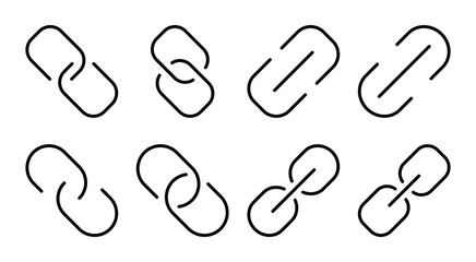 Link icon set illustration. Hyperlink chain sign and symbol