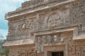 Fototapeta premium The church of the archaeological ruins of Chichen Itza in the Yucatan peninsula Mexico