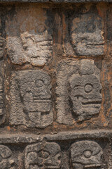 Platform of the skulls of the archaeological ruins of Chichen Itza in the Yucatan peninsula of Mexico