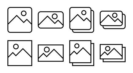 Picture icon set illustration. photo gallery sign and symbol. image icon