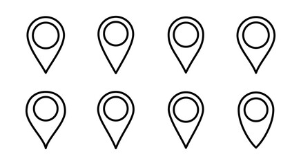 Pin icon set  illustration. Location sign and symbol. destination icon. map pin