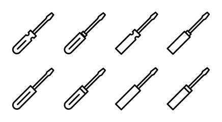 Screwdriver icon set illustration. tools sign and symbol