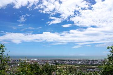 Obraz premium Sagami Bay seen from the Komasan hiking course