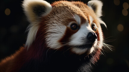 red panda eating leaves