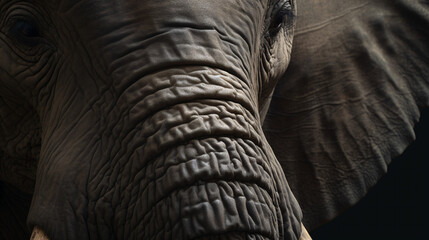 close up of a elephant animal mammal wildlife eye generative ai