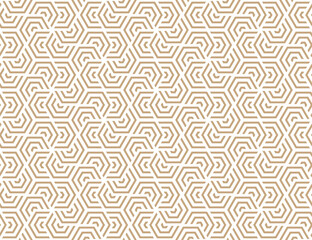 Luxury geometric seamless pattern with gold hexagon shape and line, png with transparent background.