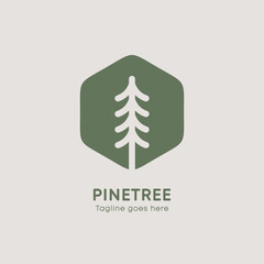 pine tree logo illutration line art