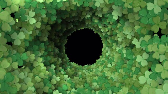 St Patrick&rsquo;s Day Clover Leaf Background with alpha channel
