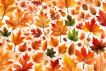 Autumn watercolor background. Generative AI