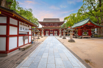 Naklejka premium Fukuoka, Japan - Nov 30 2022: Dazaifu Tenmangu shgrine dedicated to the spirit of Sugawara Michizane, a scholar and politician of the Heian Period