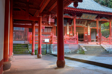 Nagasaki, Japan - Nov 29 2022: Sofukuji temple built in 1629 for Nagasaki's Chinese residents, the temple is constructed in a Chinese architectural style and different from other temples in Japan.