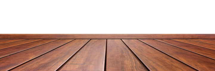 Empty brown wooden floor pattern isolated on transparent background