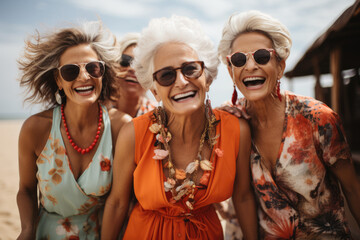 Forever Friends. Elderly Women Enjoying Life and Laughter, Captured in a Heartwarming Portrait. Happiness at Any Age 