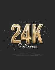 Luxury gold design saying 24k followers.