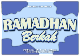 Ramadhan Berkah Editable Text Effect 3d Cartoon Style